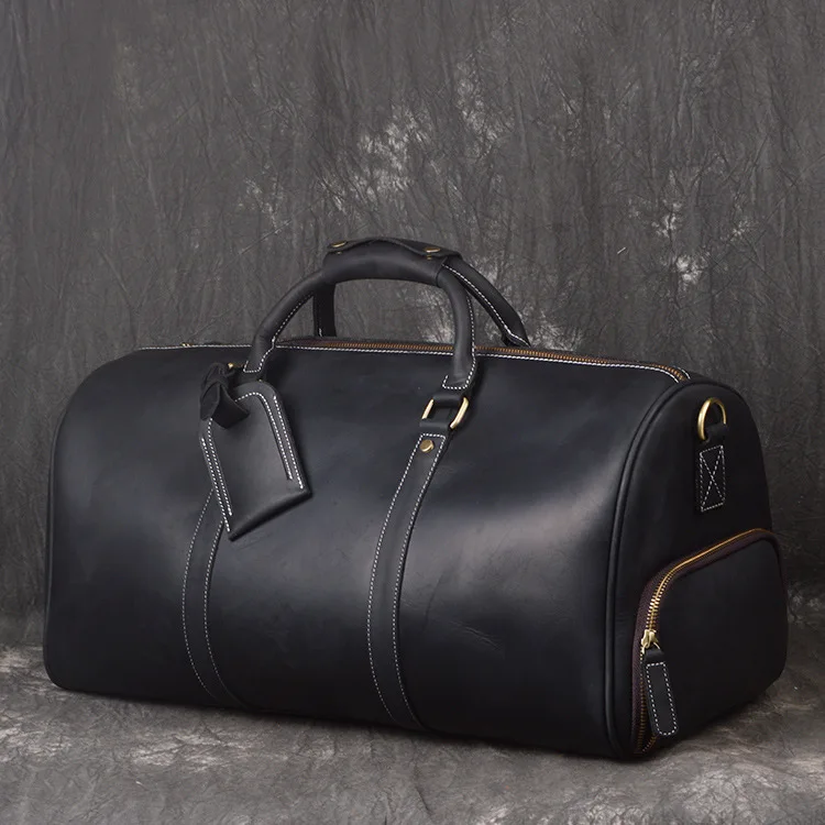 small leather duffle bolsa