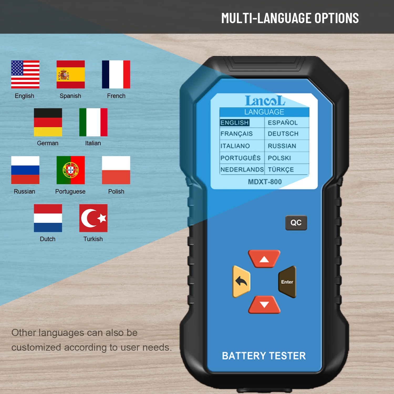 Lancol High Quality Mdxt800 Lithium Car Battery Tester Digital Cca