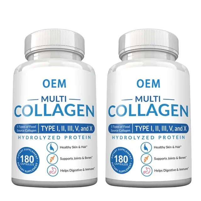 2023 OEM Organic Halal fish collagen capsules collagen complex capsules ...