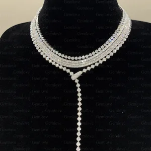 18K White Gold 23.91g Lab Diamond Necklace - 19.5cm Bridal Solitaire Pendant w/ IGI/GIA Cert
