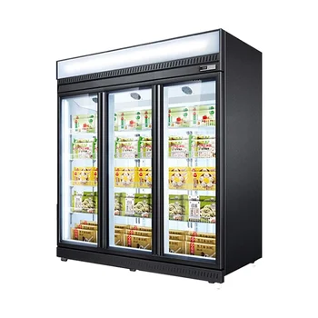 8-Commercial Modern Refrigerators Vertical Showcase Freezer Glass Door Freezer Refrigerator for Restaurants Supermarket