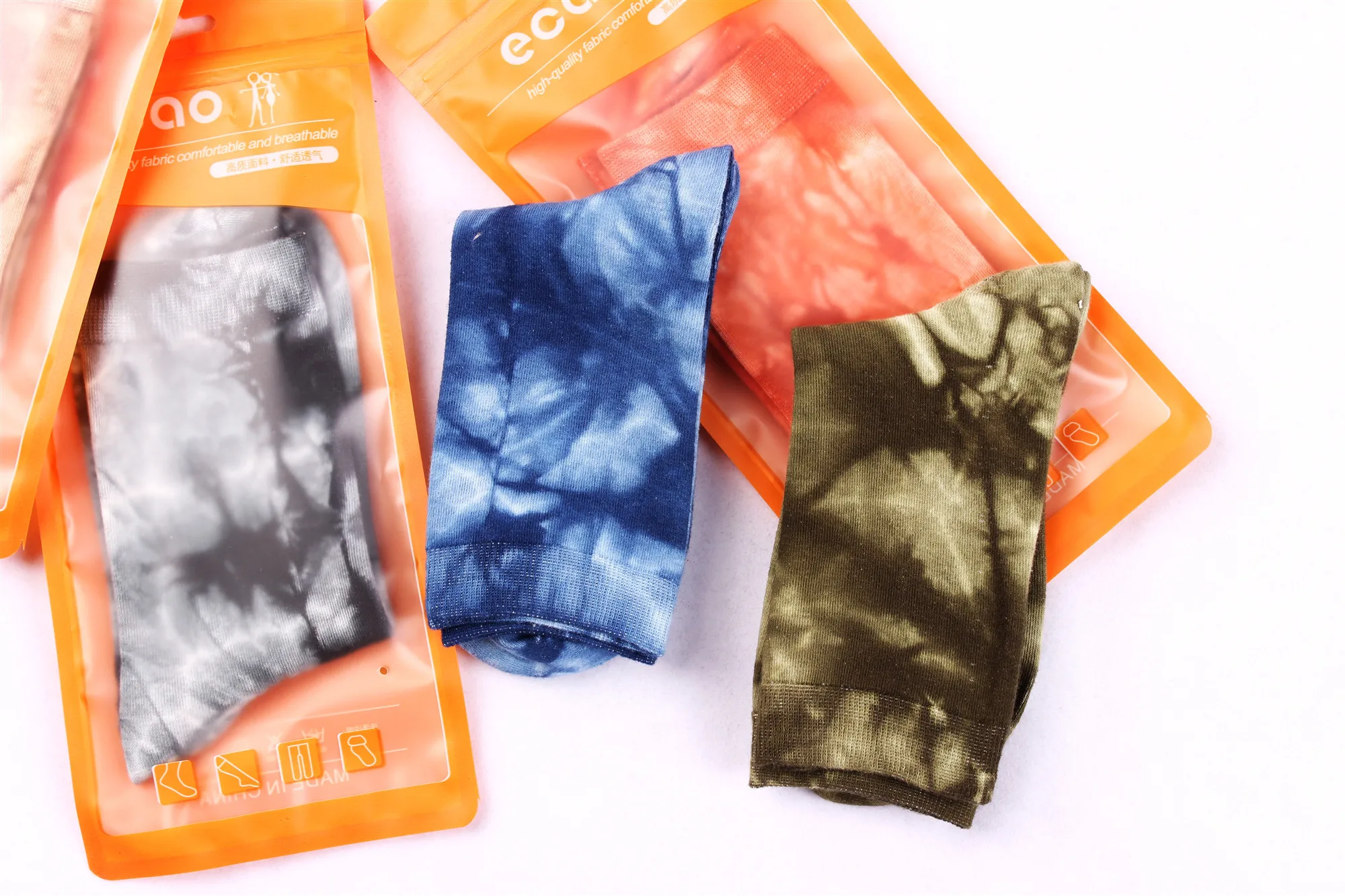 
Htop пары под заказ, Модная хлопковая футболка с принтом «вареный» цифровая печать носки для женщин и мужчин 