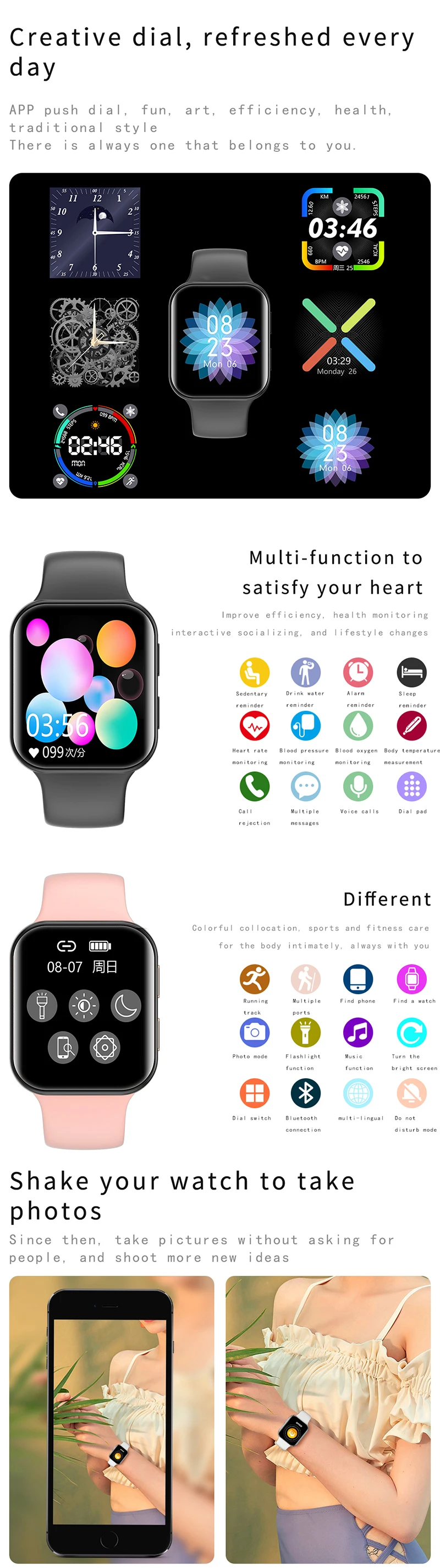 Generic CK68 Smart Watch Full Touch Screen Bluetooth Call Body Temperature  Heart Rate Blood Pressure VS F10 Sport Tracker Fitness Watch | Jumia Nigeria