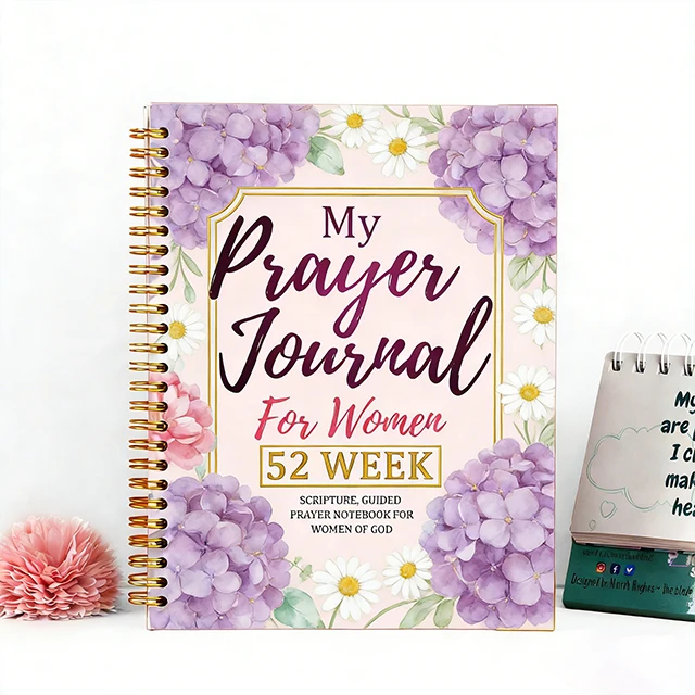 Custom Printing Prayer Journal Bible Diary Affirmation Gratitude Reflection Self Care Inspirational Planner for Women