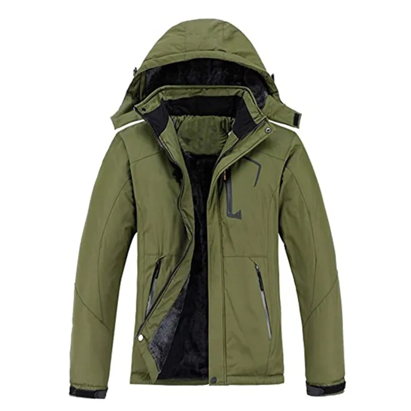 Aqtq Fashionable Jackets Mens Plus Size Outdoor Warm Waterproof