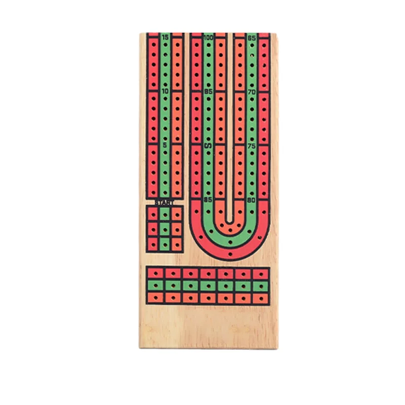 Oem Hot Sale Folding Wooden Cribbage Board With Plastic Cribbage Pegs