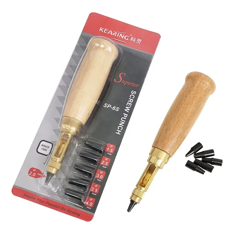 Ручка для перфоратора из нержавеющей стали с деревянной ручкой перфорирования отверстий SP-6S