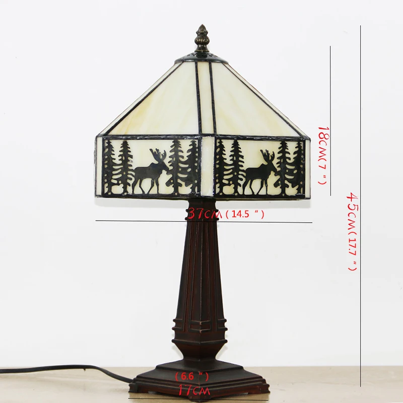 Modern Creative LED Glass Read Desk Light Decor for Home Study Bedside  Tiffany Square Table Lamp