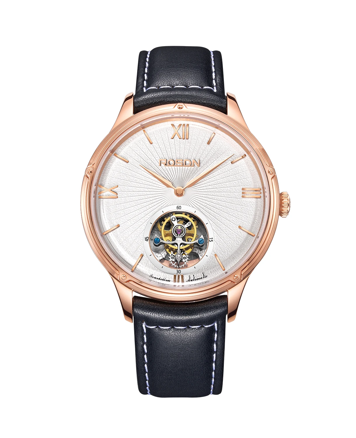 Crypto King Watch Lenvino Real Flying Tourbillon Rosdn Tourbillon Movement  ST8000 Skeleton Design Watch