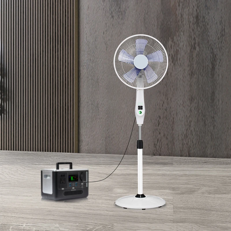 Home Remote Control Pedestal 16 Inch Floor Standing 12 V DC Electric Stand Fan Dengan Sistem Energi Surya