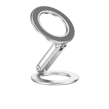 2025 Foldable Double-Sided Magnetic Phone Holder Kickstand Metal Alloy Compatible for iPhone 16 15 14 Magnetic Grip Ring Holder