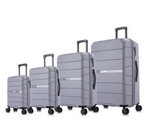HIGH QUALITY ASSURANCE  NEW DESIGN 4 PCS SET DOUBLE WHEELS PP SUITCASE LUGGAGE