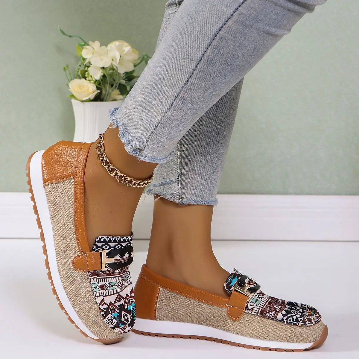 Mulheres Confortável Grosso Sole Mocassins PU EVA PVC Palmilha Iluminado  Personalizado Esporte Casual Sapatos de Caminhada Tendências Da Moda  Senhoras