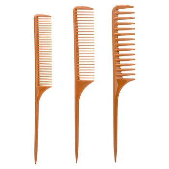 Professional Custom logo Salon Hairdressing Comb Set Black Plastic Heat Resistant Hair Comb