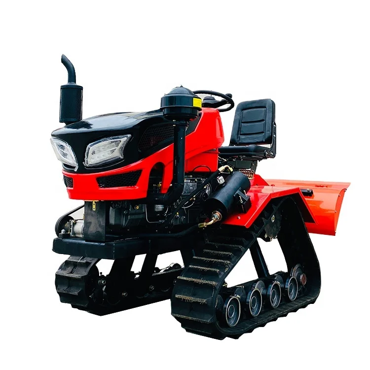 25HP Crawler Mini Tractor With Tractor Rotary Tiller and Dozer Rubber Tracks Crawler Tractor for Sale