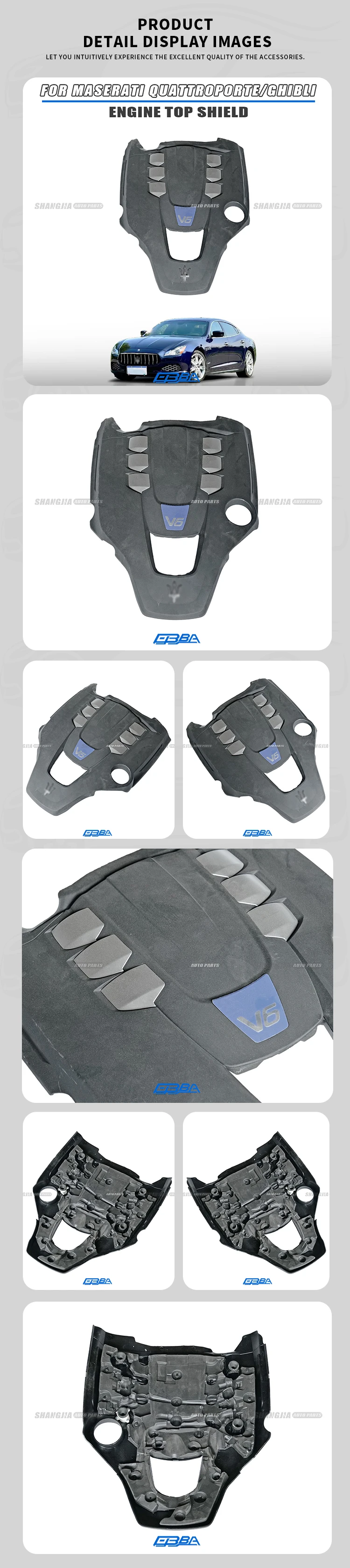 used auto parts engine upper guard for maserati quattroporte ghibli oe 670007696-2