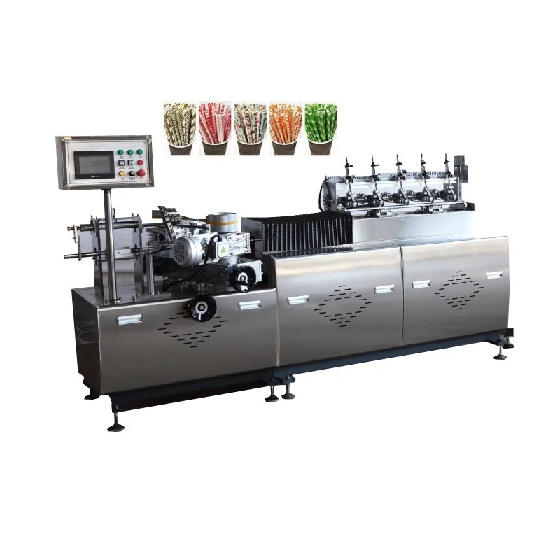 Автоматическая одноразовая машина для производства трубок из биоразлагаемой бумаги и питьевой соломинки с 5 режущими инструментами для рождественской вечеринки