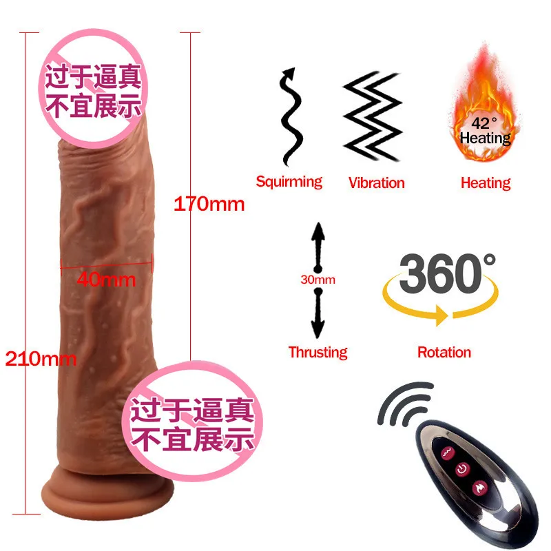 Realistic Dildo Vibrator Heating Thrusting G Spot Anal Stimulator Silicone Dildos Suction Cup Huge Penis Sex Toys for Women Man