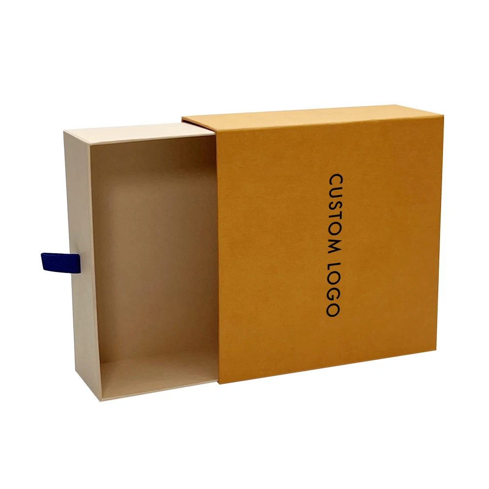 Luxury custom rigid cardboard sliding drawer paper box gift drawer packing box