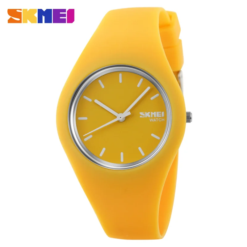 Women\'s Yellow Analog Quartz Fashion Silicone Crosshair Unisex Jelly Wrist Watch Swatch YELLOWINJELLY | Big Bold | Clear Strap Watch SO27E103  main image 3
