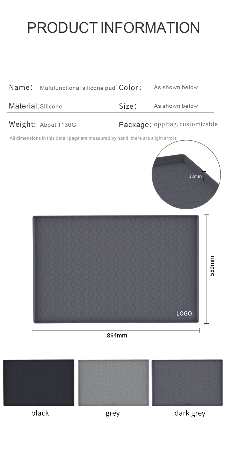 Custom Silicone Kitchen Under The Sink Silicone Mats Waterproof Sink