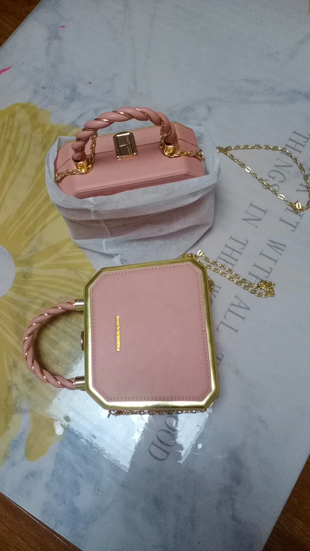 New Chain Box Bag Texture Internet Celebrity Niche Design Shoulder Bag Korean Version Ins Messenger Bag Female