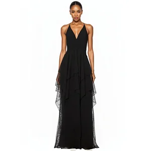 Hollow Out Lace Embroidery Fine Sling  Plus-size Spring and Summer Evening Dress Woman