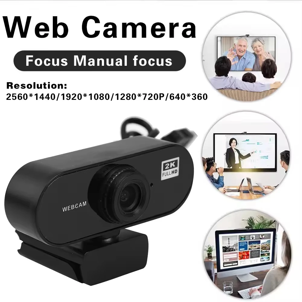 2K Full HD Webcam mit Mikrofon und USB-Anschluss für PC, Mac, Laptop, Desktop, YouTube, Skype – Mini-Kamera_voghion.com