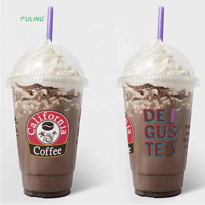 
Прозрачная холодная пластиковая кофейная чашка без бисфенола А, для приготовления молочного коктейля, пластиковые чашки для Пузырькового чая 