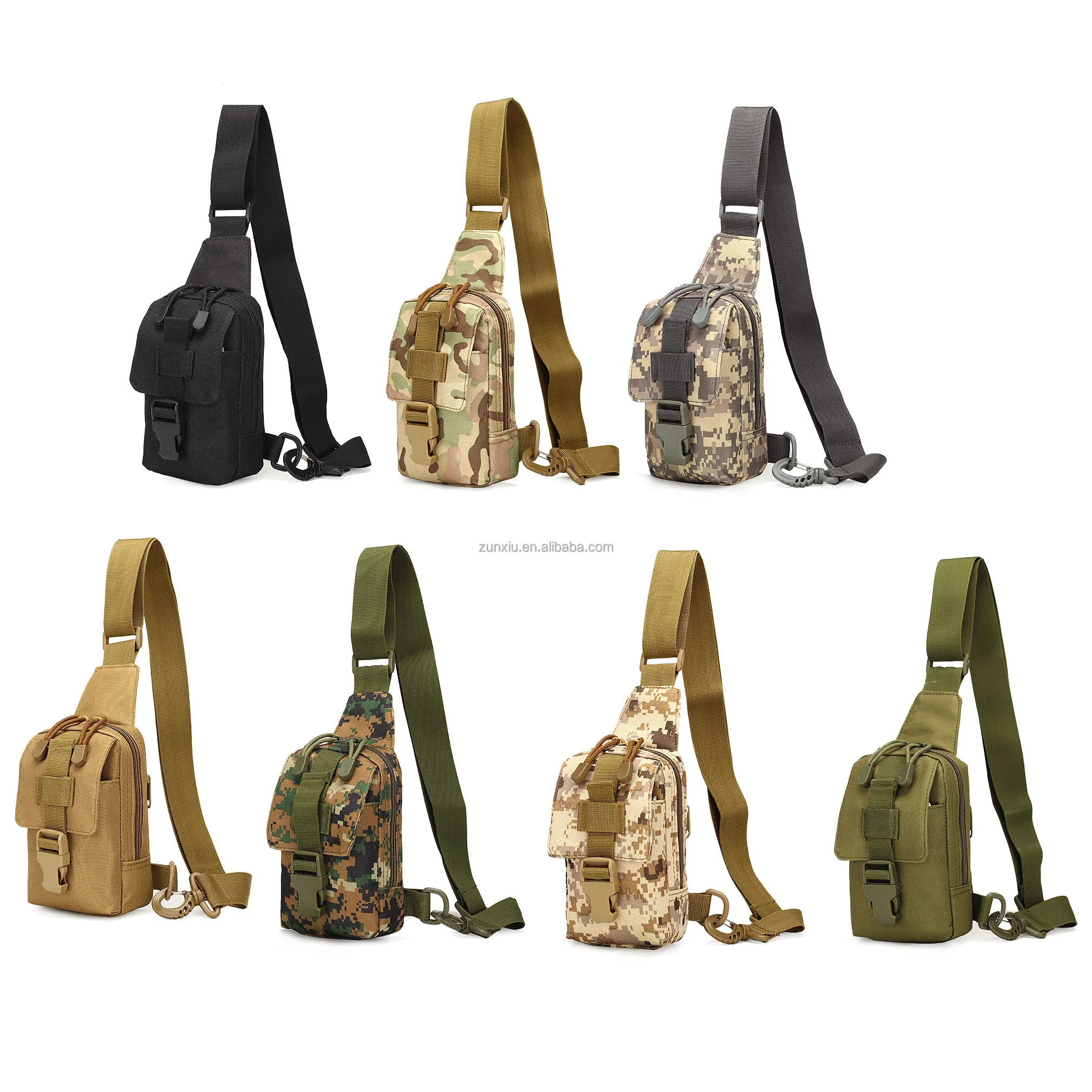 Men's Tactical Chest Bag – Molle Crossbody Sling Pack, Nylon Waterproof Backpack