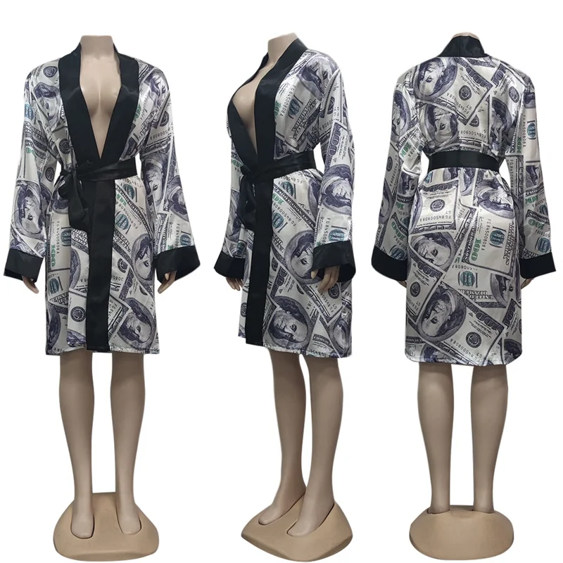 2023 Famous Brand Designer Print Robes Sleepwear Lingerie Luxury Long
