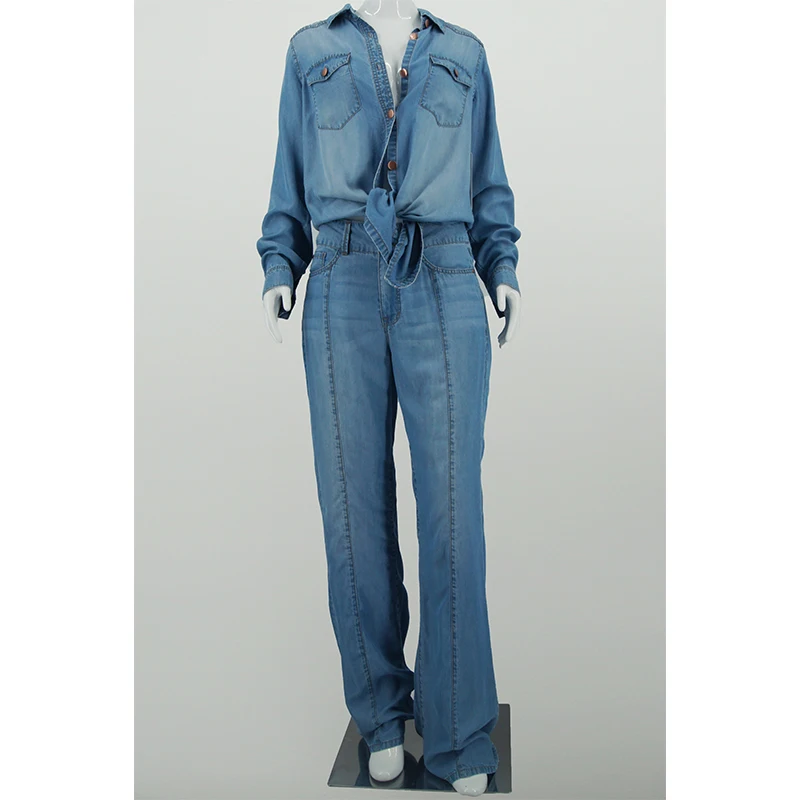 Chic Women's Suit Set with Pocket Cardigan | Notch Lapel Long Sleeve Top & Trousers | Custom Source Factory