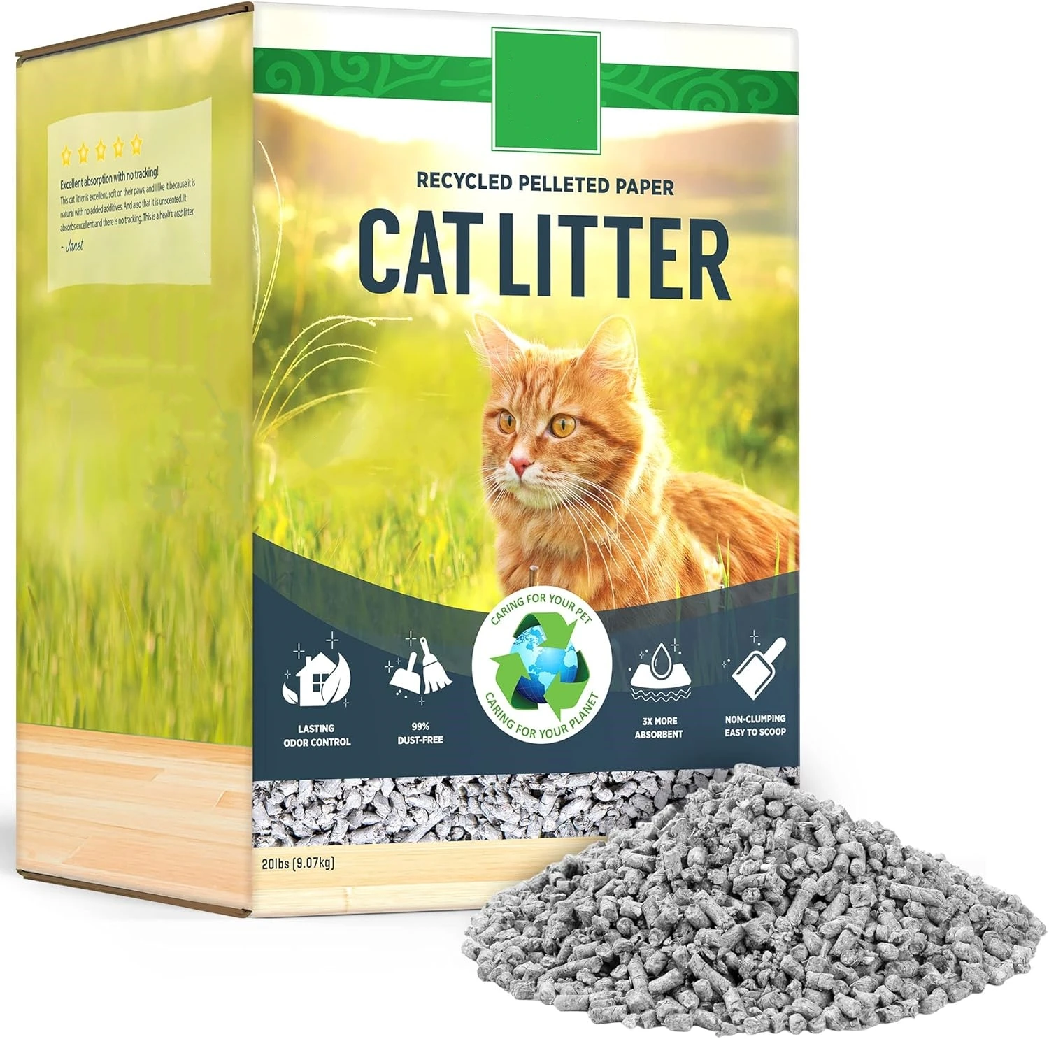 Highly Absorbent Eco-Friendly Pulp Paper Cat Litter Strong Clumping and Biodegradable Flushable Recycle Paper Cat Litter