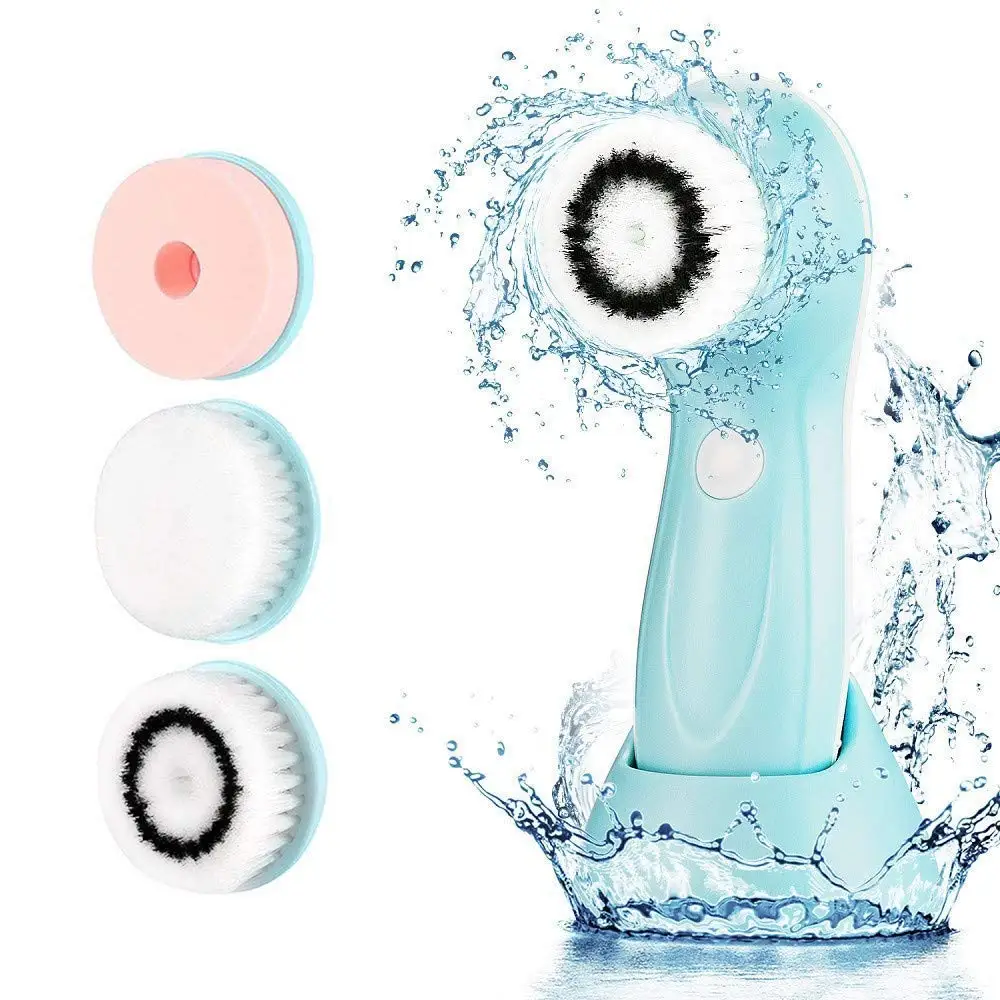 Electric Facial Cleansing Brush Set , 3 in 1 Waterproof Professional Face Brush for All Skin Exfolia