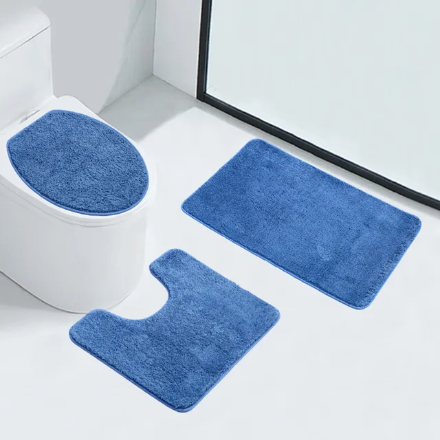 Three-Piece Non-Slip  Bathroom Mat Set Toilet Carpet for Washroom and Absorbent Foot Mat for Kitchen Doorway Wholesale
