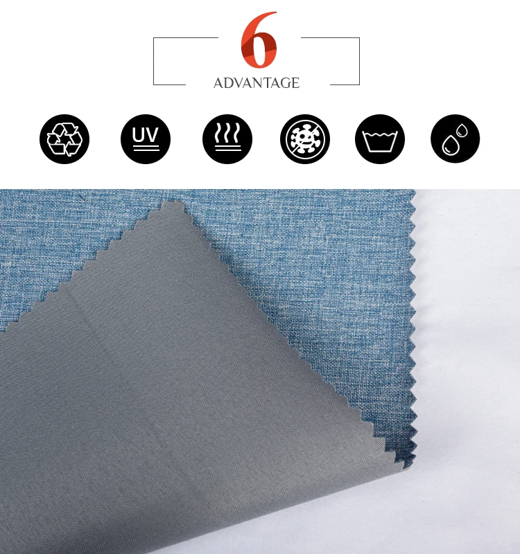 3 Passes 100% Blackout Curtain Fabric 110 Inches Wide Roll Solid Color Linen Textile Window Decoration