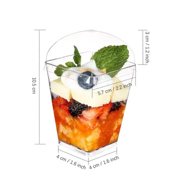 Disposable Plastic PS Dessert Cup Transparent Mousse Cup Cake Cup