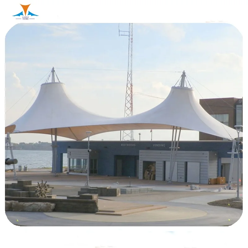 Wind Resistant Architecture Landscape Tensile Fabric Membrane Structure