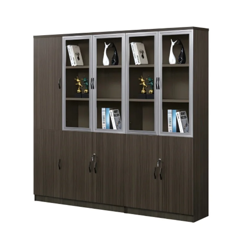 Wooden File Cabinet Office Storage Shelf Filling Cabinets for Vertical Big Multiple Box Glass Modern Furniture Set Customization image 5
