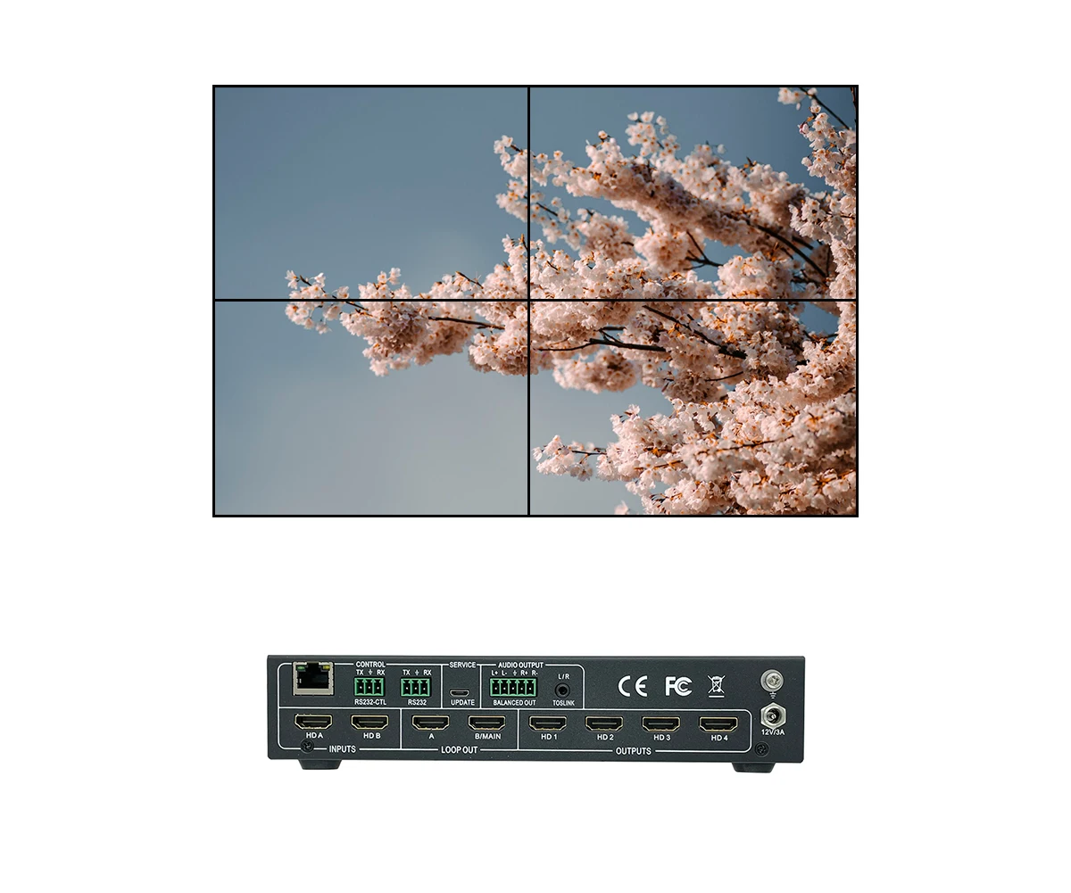 2021 New Video Wall Controller 2x2 4k Cec Web Control Tv Video Wall ...