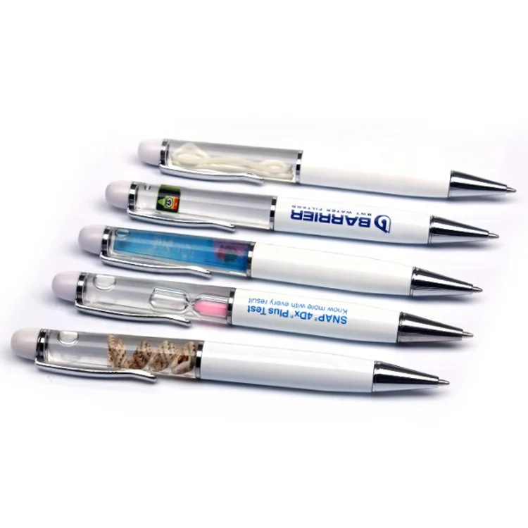 Популярная металлическая плавающая шариковая ручка 3D форма внутри жидкая Шариковая для подарка или рекламы
