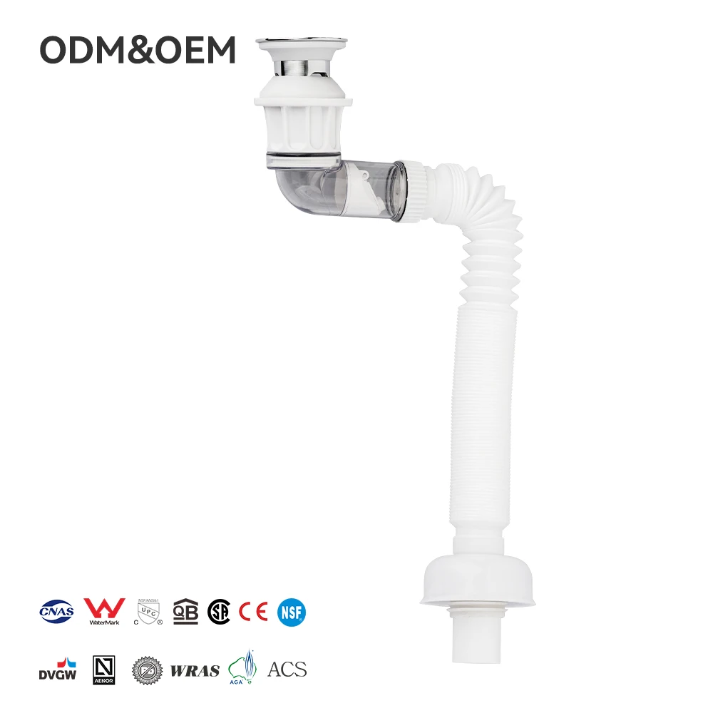 Moderni PPW CM2306A Crevo za vodovod Beli dizajn za odvodnu slavinu sa funkcijom podizanja 10-godišnja garancija Čep za kupaonsku lavabou Gurni sistem Filter za tuš kabine