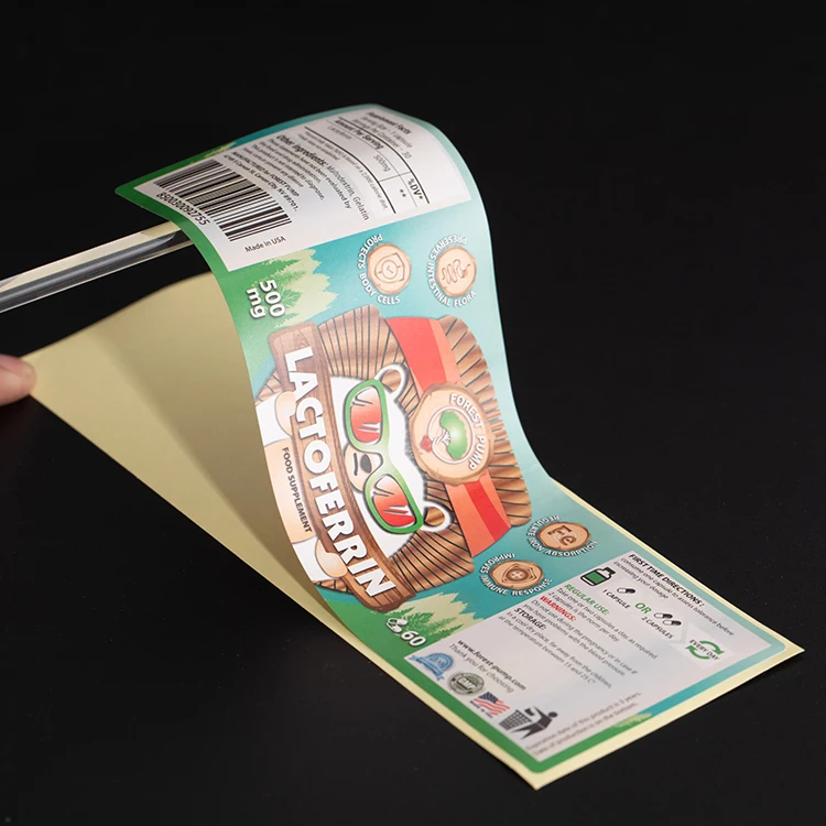 Custom UV Printing Waterproof  Vinyl Product Packaging Stickers Sheet Maker Design Color Logo Bottle Packaging Label Stickers