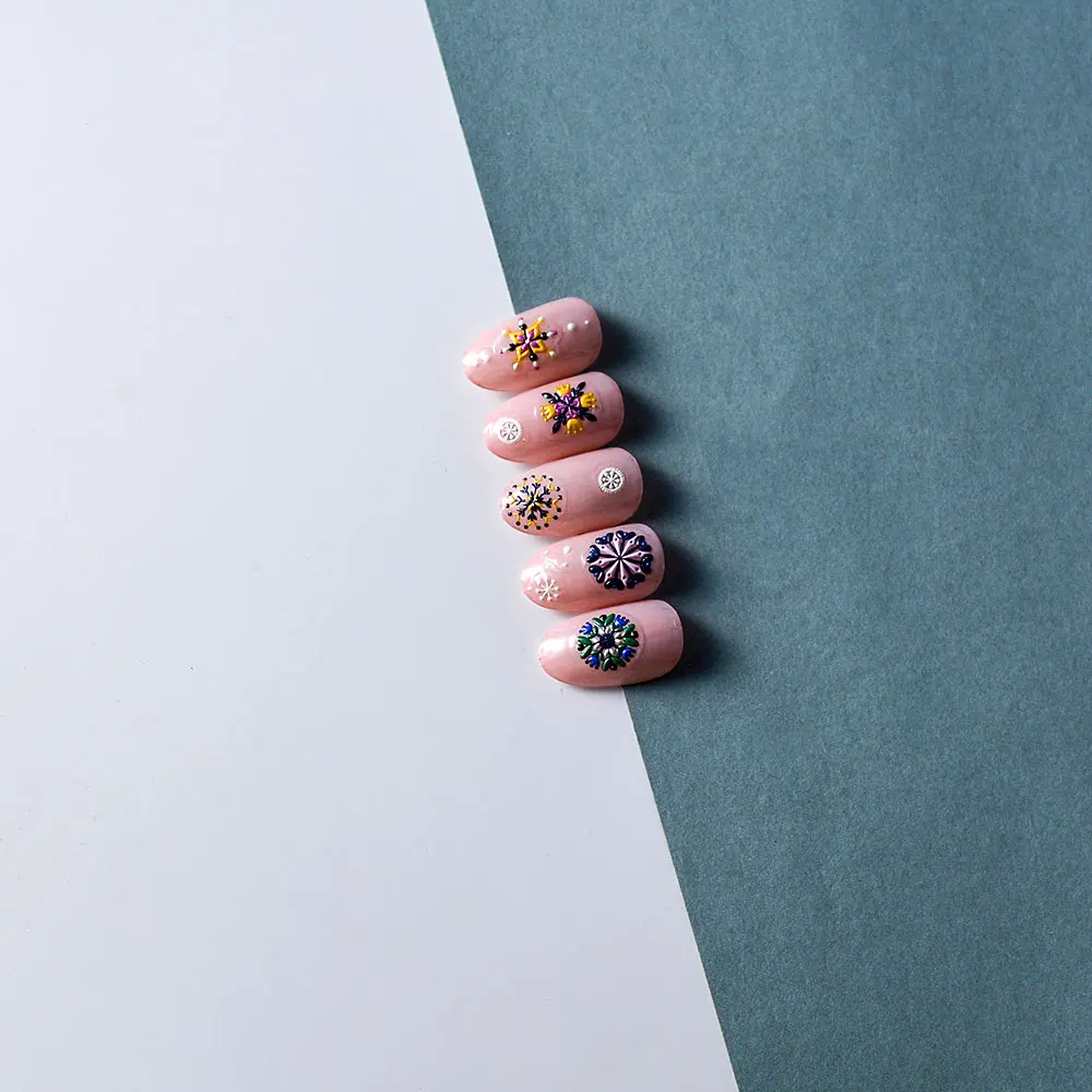 Elegant Bohemia Design 5d Nail Stickers Nails Transfer Sliders Embosses