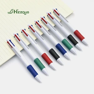 Customizable Four-Color Multifunctional Click Ballpoint Pen Practical Business Office Stationery 1.0mm Plastic Promotional Logo