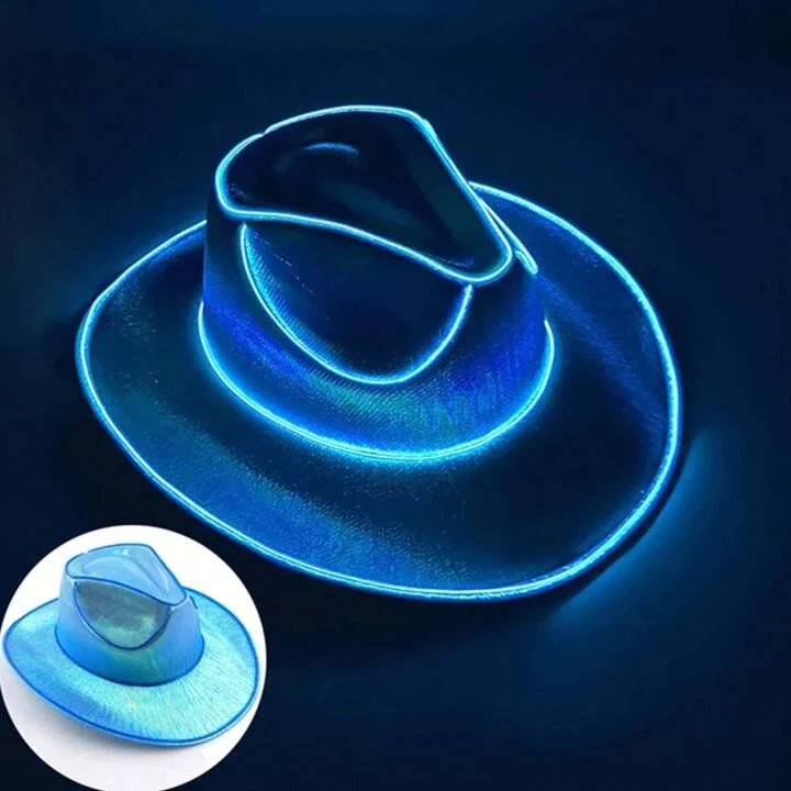 Custom Logo LED Neon Cowboys Hat Flashing Light up Hat