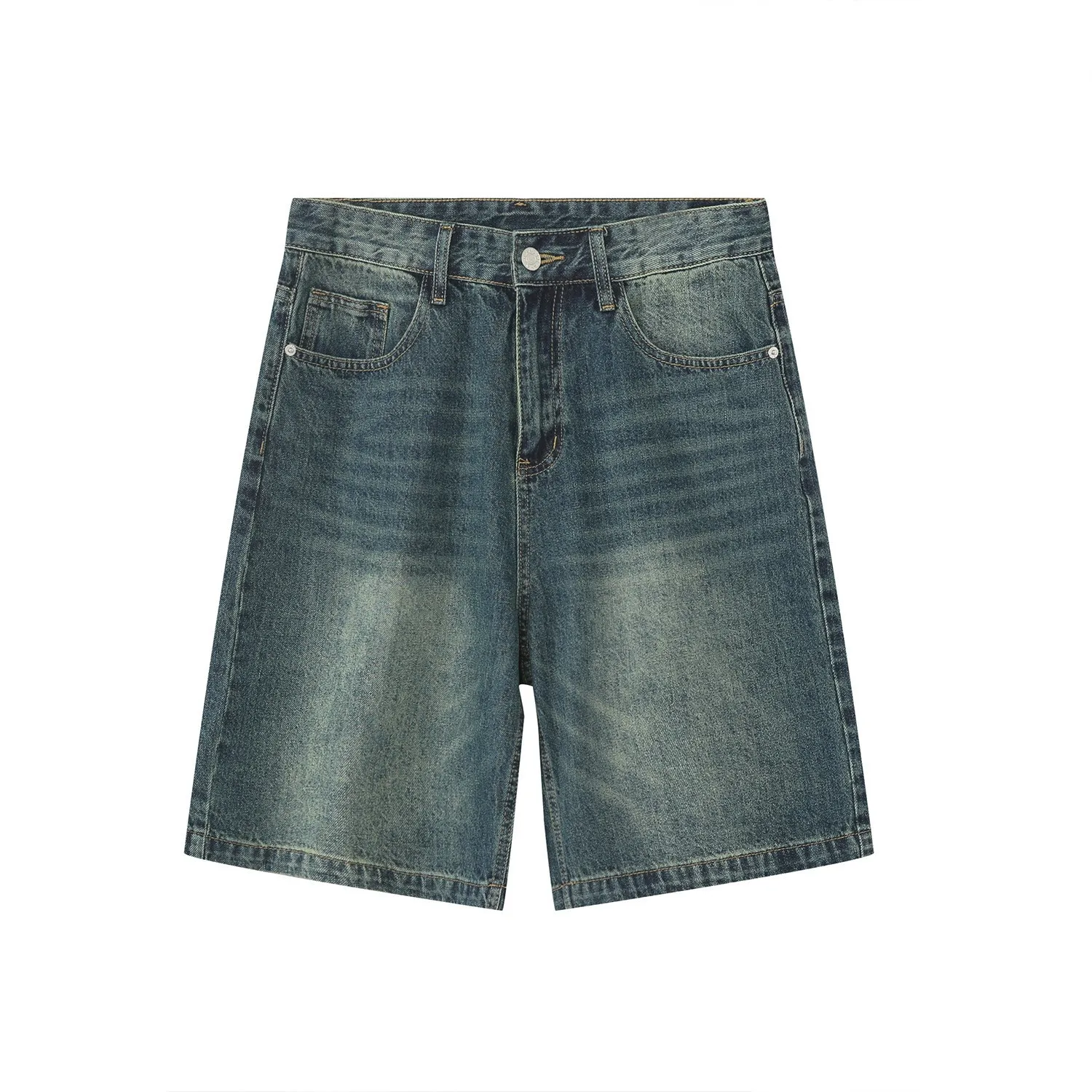 Hoge kwaliteit retro baggy denim shorts jeans heren losse pasvorm heren jorts_voghion.com
