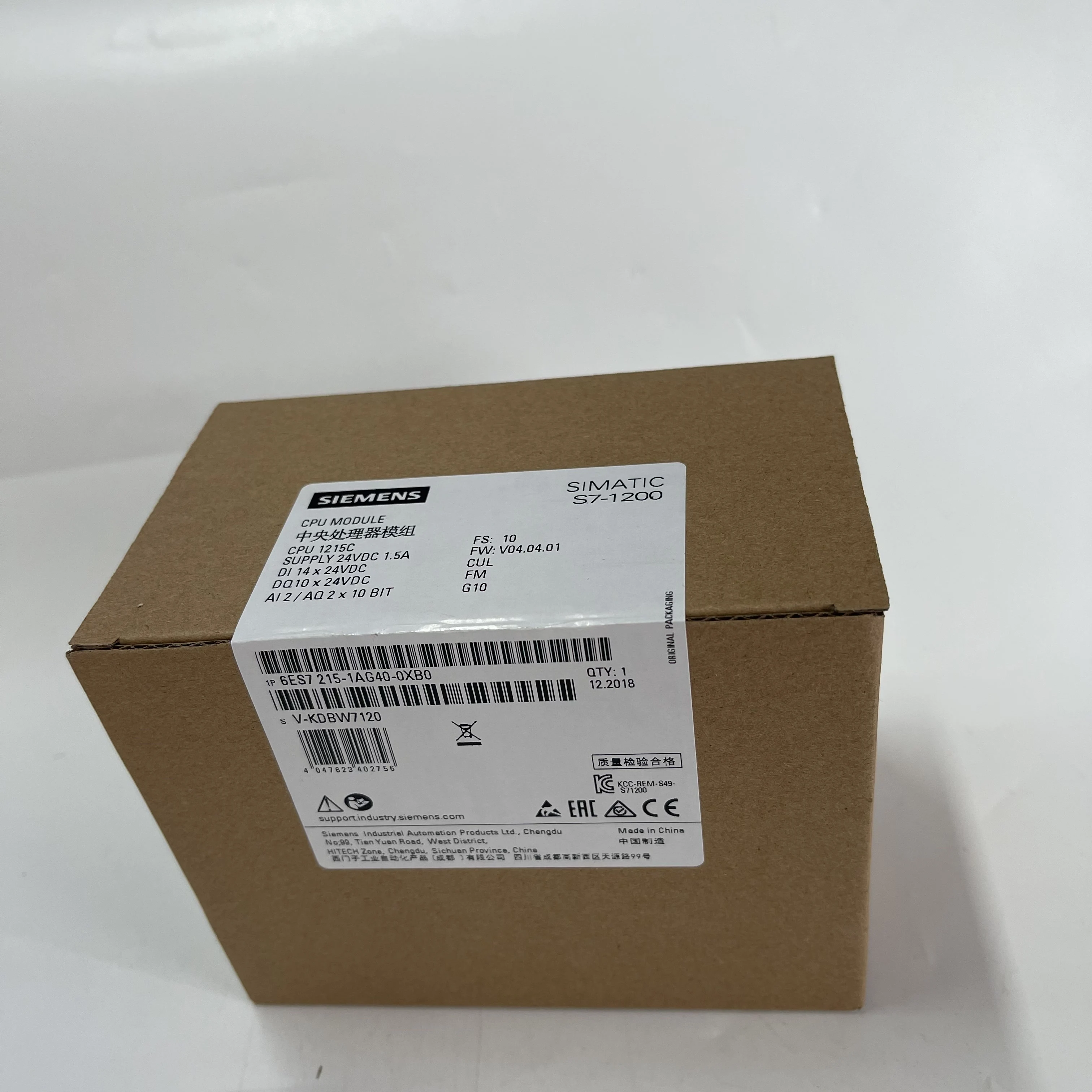 Siemens CPU Module 6ES7215-1AG40-0XB0 Siemens CPU Module 6ES7215-1AG40-0XB0