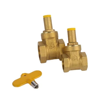 1/2in 3/4in Full Copper Water Meter Lock Front Anti-Theft Encryption Switch Valve with Triangle Lock Closed Valve