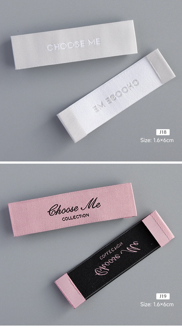 Custom Luxury Satin Women Clothing Labels Tags Printed Brands Neck Tag